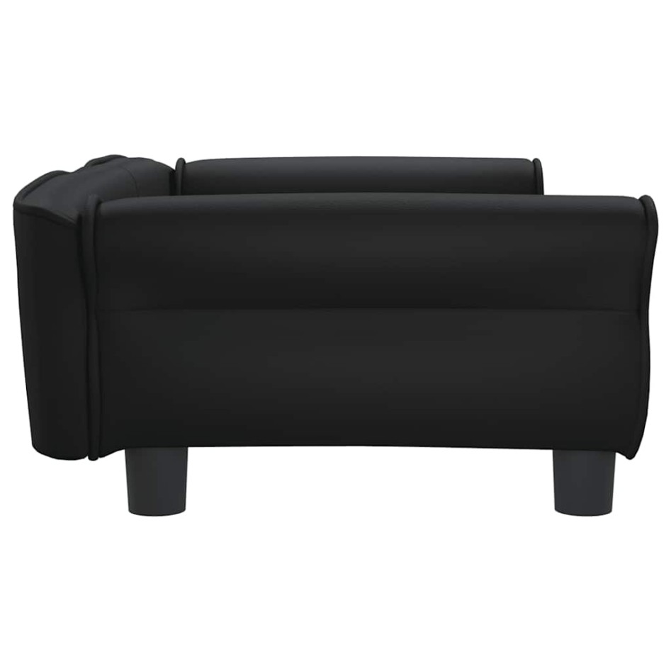 Cama para perros de cuero sintético negra 95x55x30