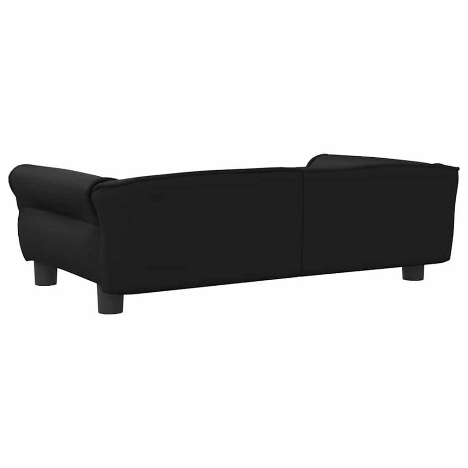 Cama para perros de cuero sintético negra 95x55x30
