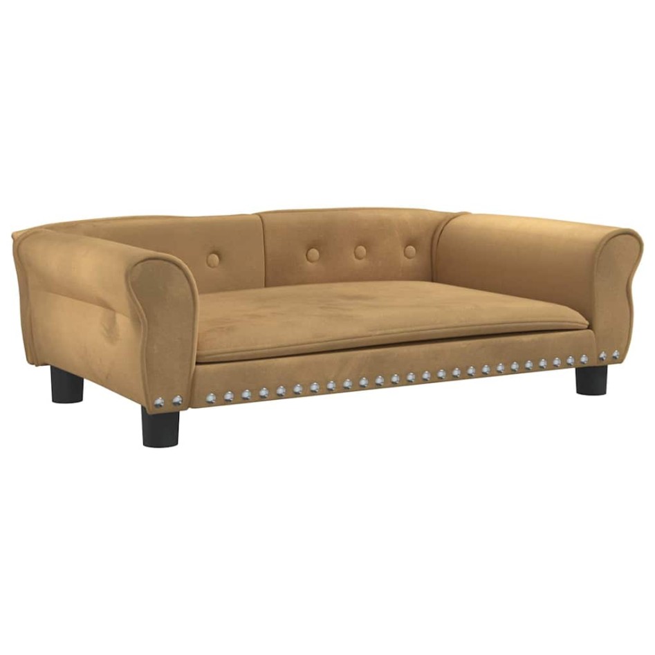 Cama para perros de terciopelo marrón 95x55x30