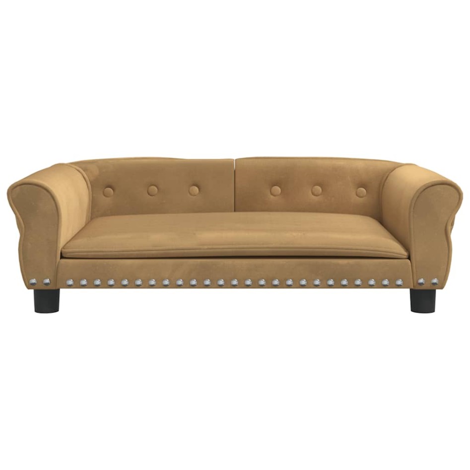 Cama para perros de terciopelo marrón 95x55x30