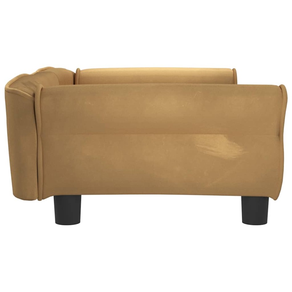 Cama para perros de terciopelo marrón 95x55x30
