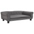 Cama para perros de cuero sintético gris 95x55x30