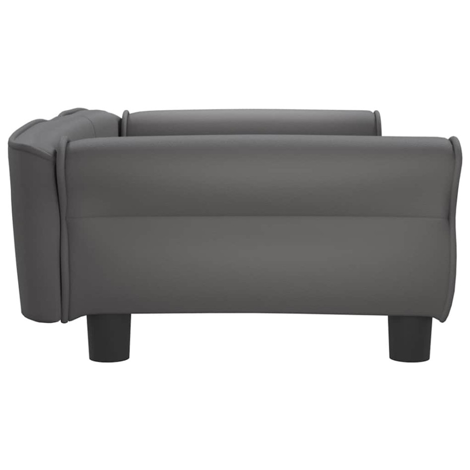 Cama para perros de cuero sintético gris 95x55x30