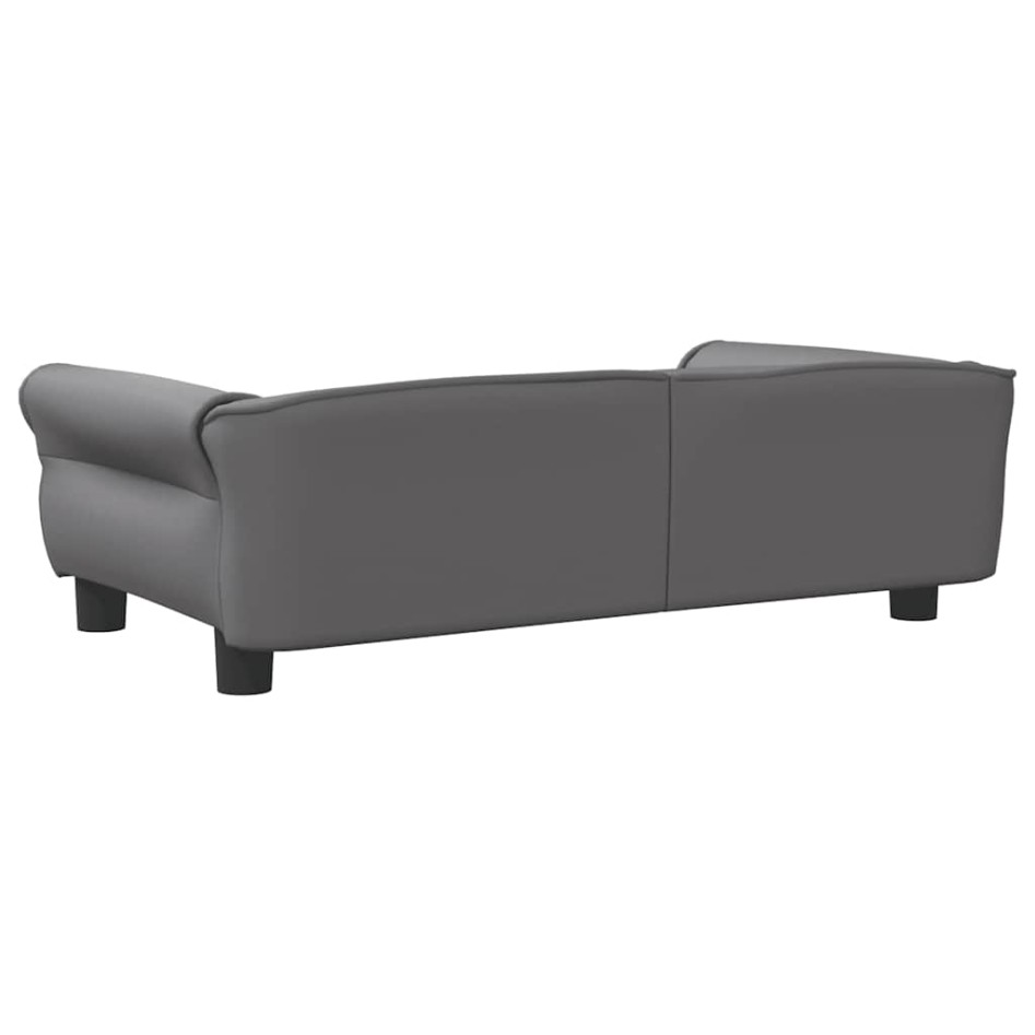 Cama para perros de cuero sintético gris 95x55x30