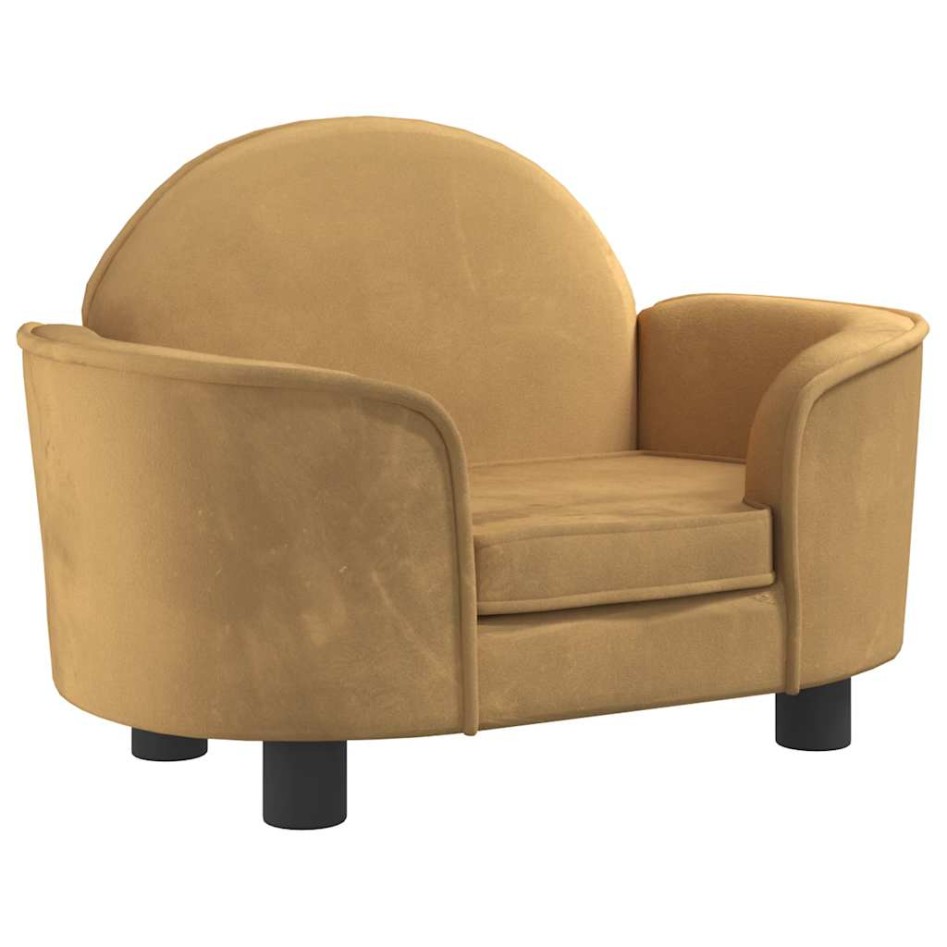 Cama para perros de terciopelo marrón 66x40x45