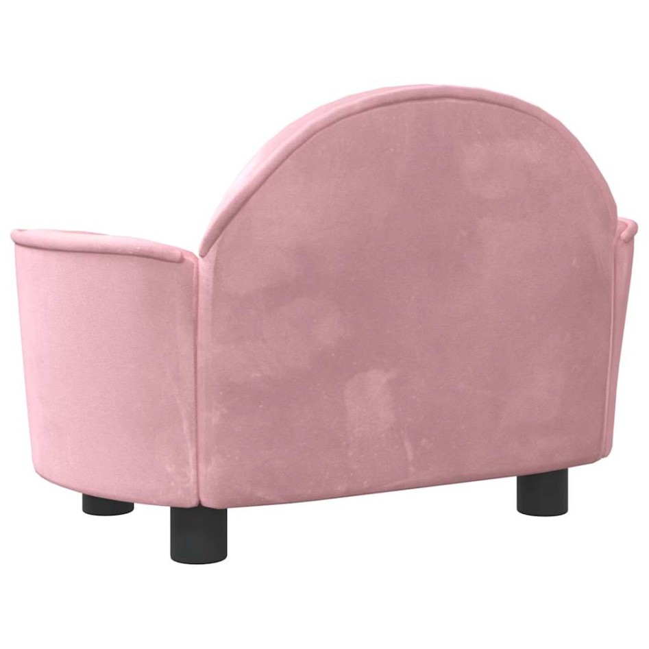 Cama para perros de terciopelo rosa 66x40x45