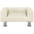 Cama para perros de terciopelo crema 50x40x26,5