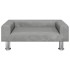 Cama para perros de terciopelo gris claro 70x45x26,5