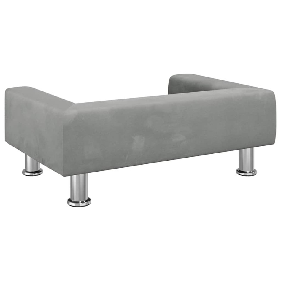 Cama para perros de terciopelo gris claro 70x45x26,5