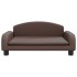 Cama para perros de cuero sintético marrón 70x45x30