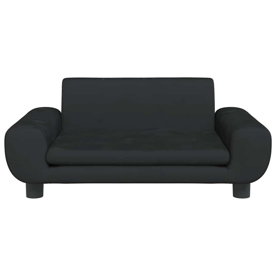 Cama para perros de terciopelo negra 70x45x33