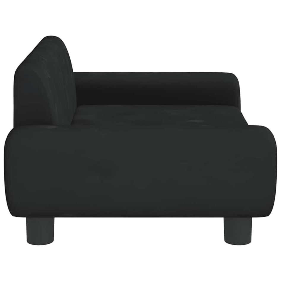 Cama para perros de terciopelo negra 70x45x33
