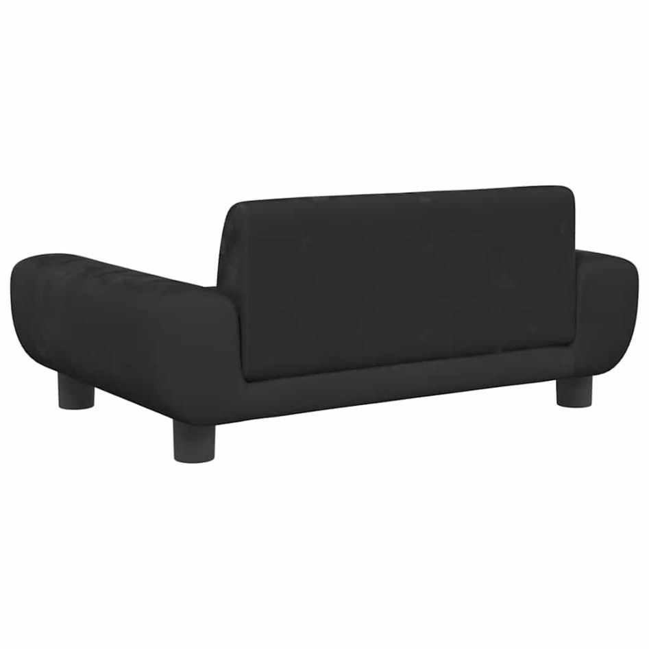 Cama para perros de terciopelo negra 70x45x33