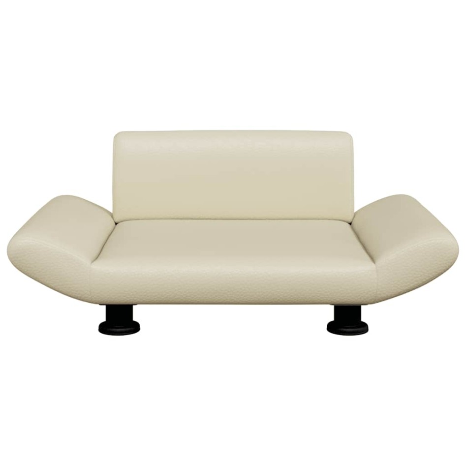 Cama para perros de cuero sintético crema 70x45x28