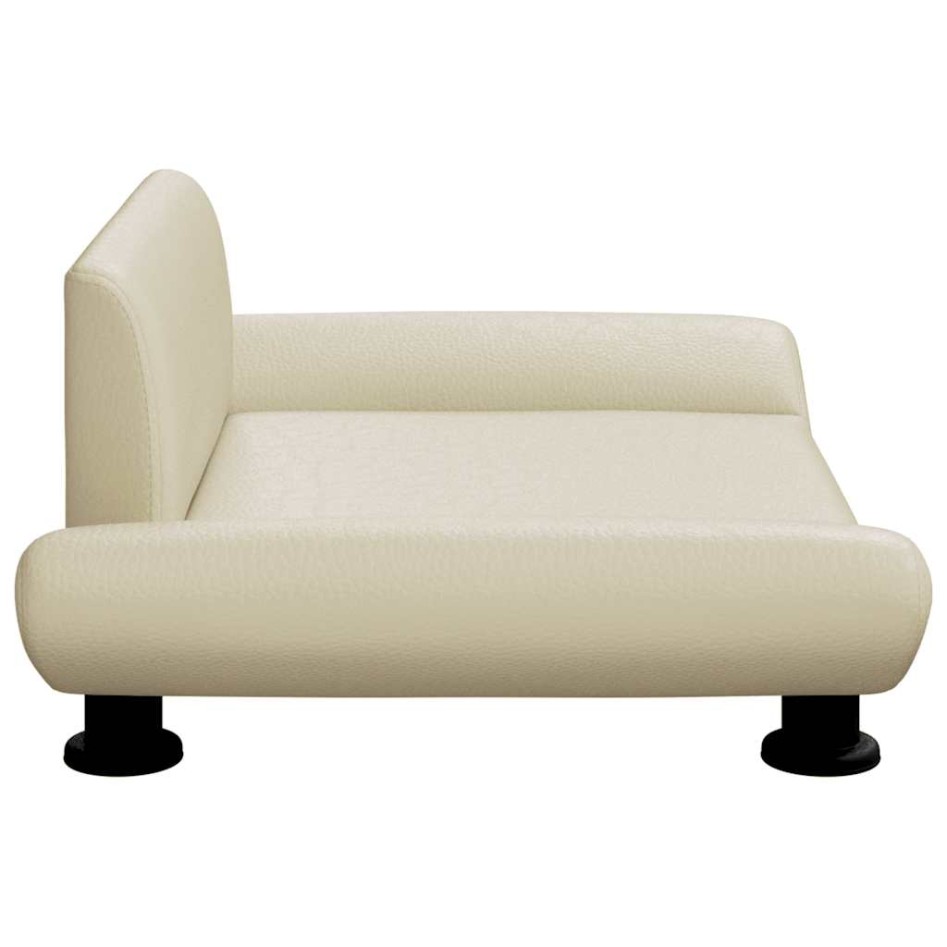 Cama para perros de cuero sintético crema 70x45x28