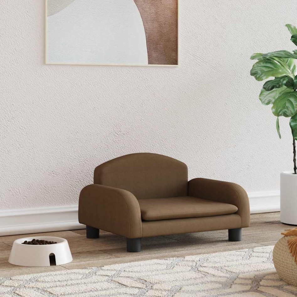 Cama para perros de tela marrón 50x40x30