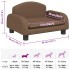 Cama para perros de tela marrón 50x40x30