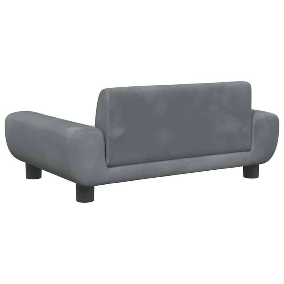 Cama para perros de terciopelo gris oscuro 70x45x33