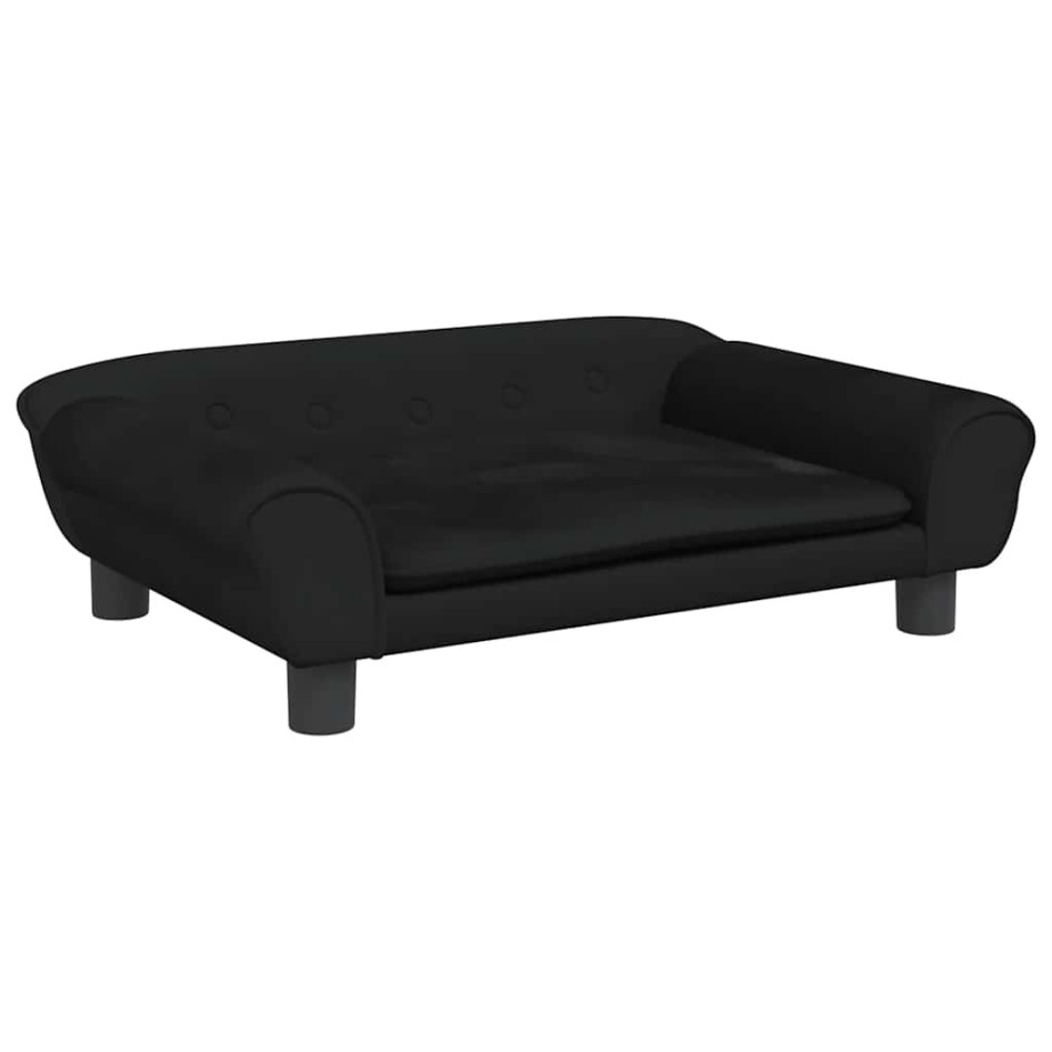 Cama para perros de terciopelo negra 70x48x22