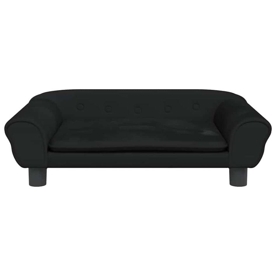 Cama para perros de terciopelo negra 70x48x22