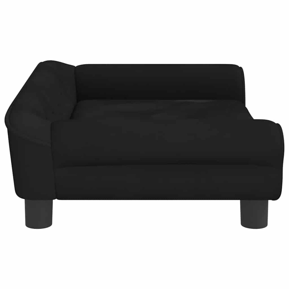 Cama para perros de terciopelo negra 70x48x22