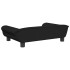 Cama para perros de terciopelo negra 70x48x22