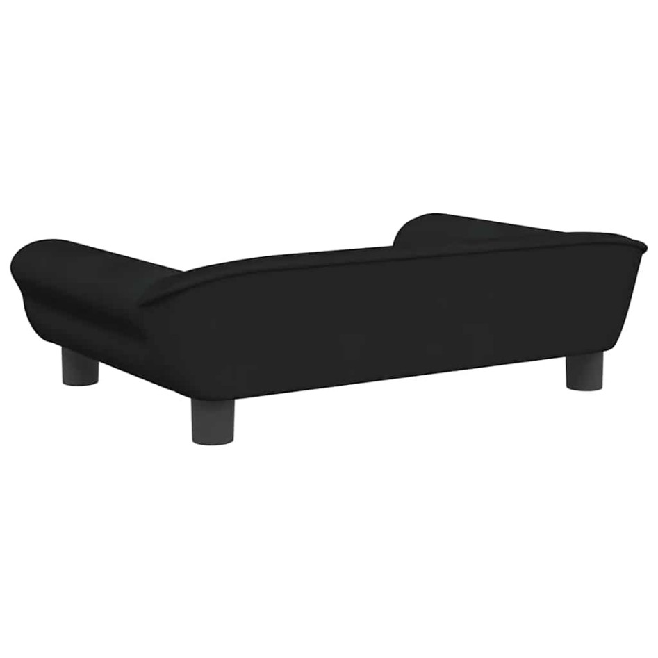 Cama para perros de terciopelo negra 70x48x22