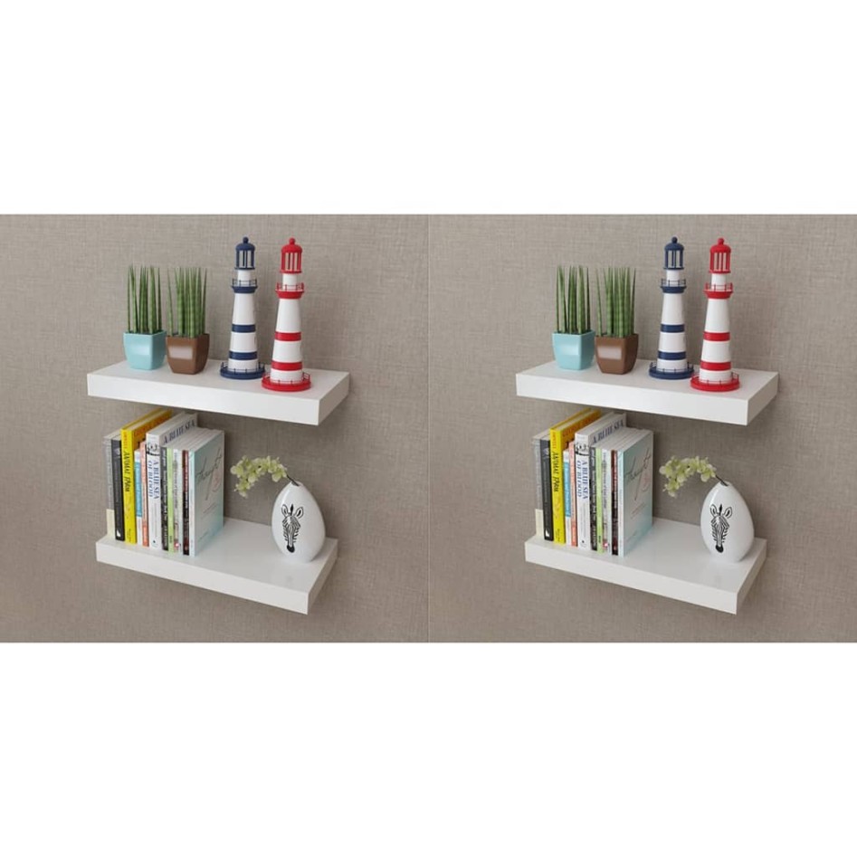 Estantes de pared 4 unidades blanco 40