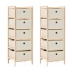 Estantes con 5 cestas de tela 2 unidades madera de cedro beige