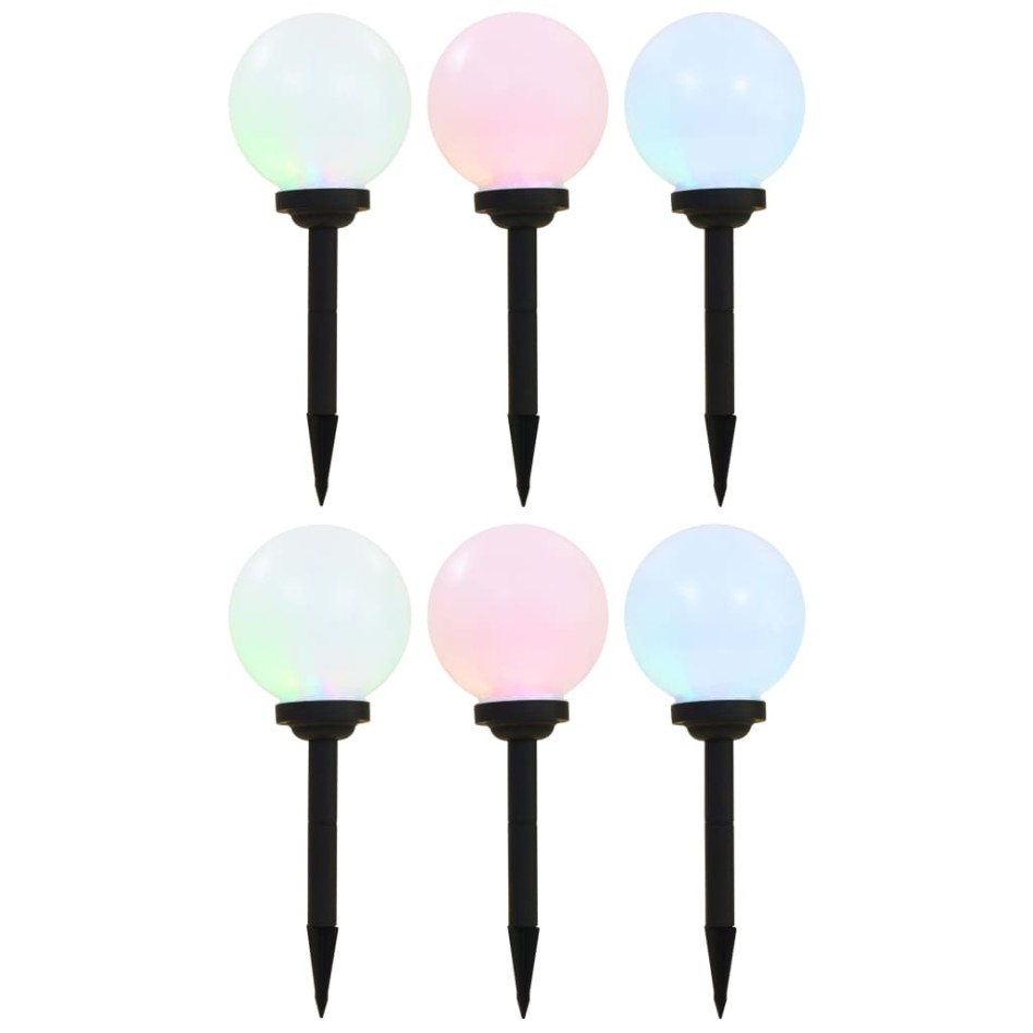 Lámparas solares esféricas de exterior 6 uds LED RGB 20