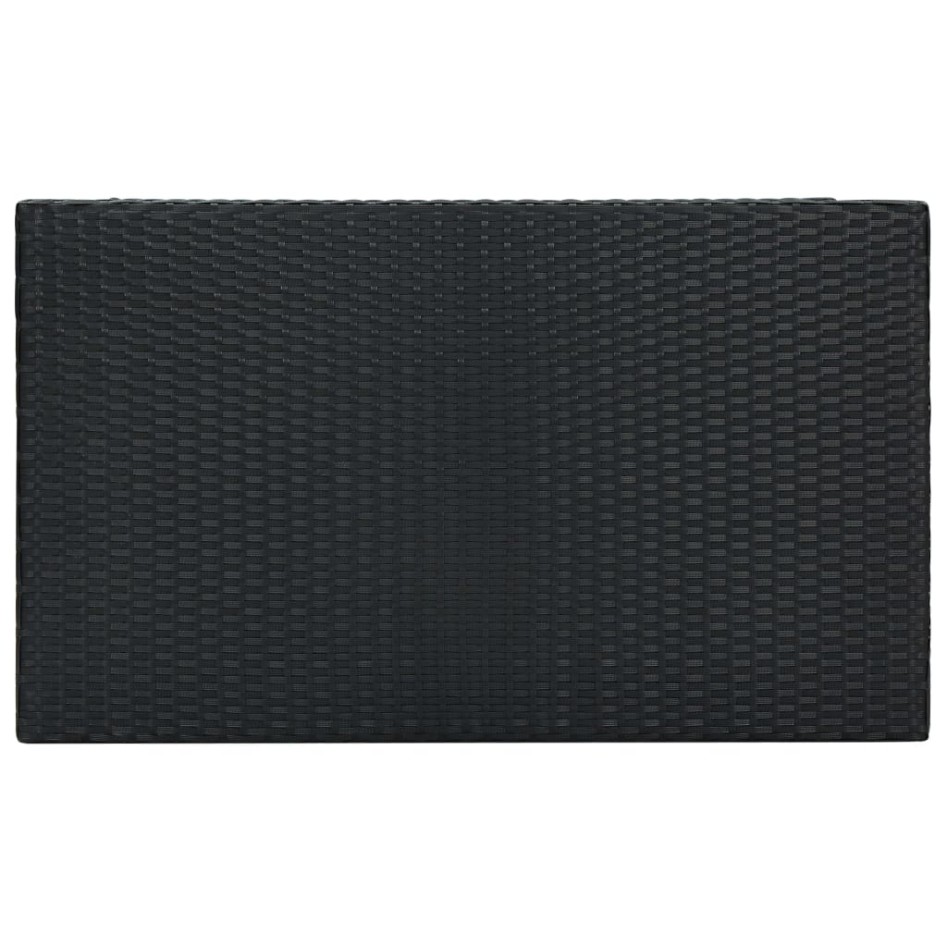 Mesa alta para jardín ratán sintético negro 100x60,5x110,5