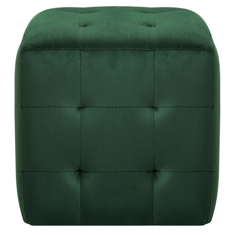 Puf 2 unidades terciopelo verde 30x30x30