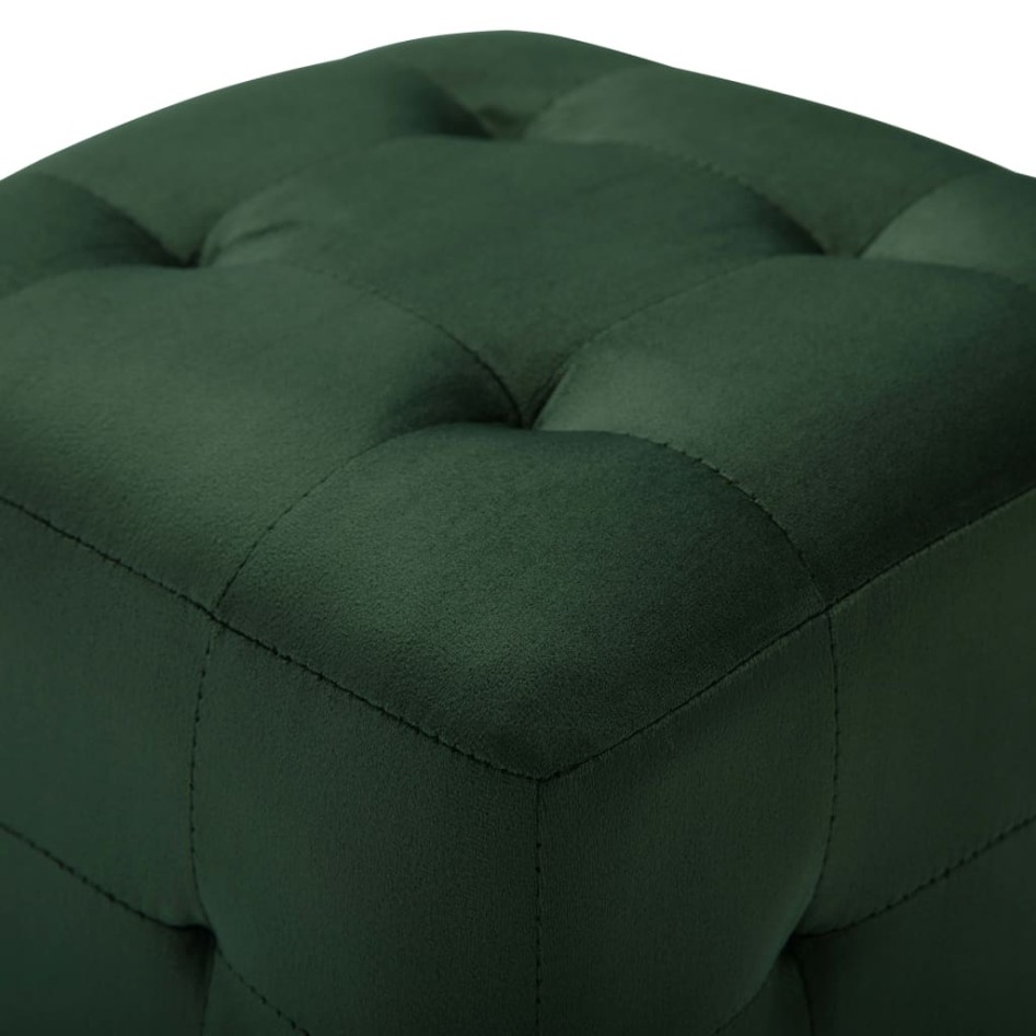 Puf 2 unidades terciopelo verde 30x30x30
