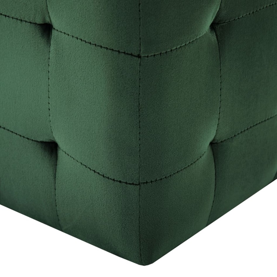 Puf 2 unidades terciopelo verde 30x30x30