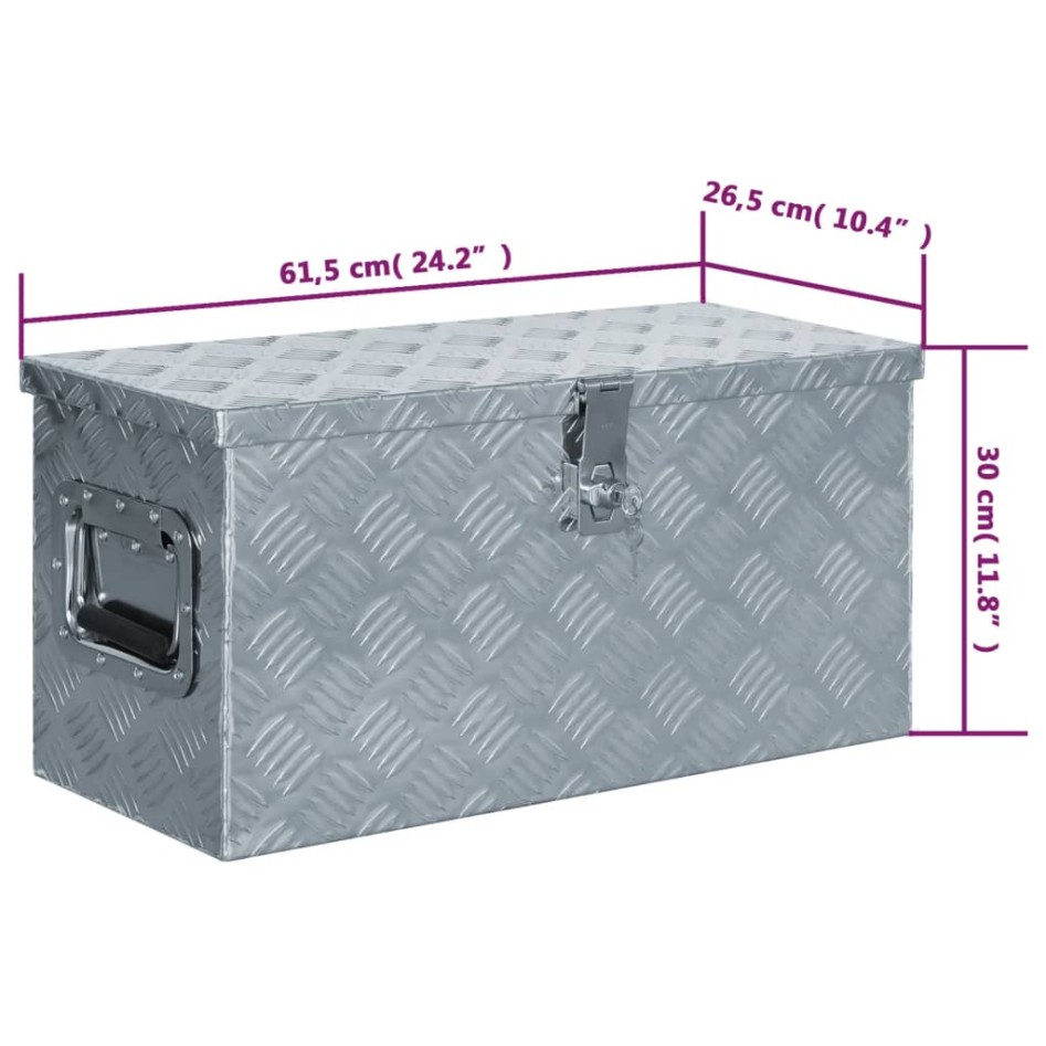 Caja de aluminio 61,5x26,5x30 cm