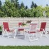 Cojín silla de jardín respaldo alto 4 uds tela rojo 120x50x3