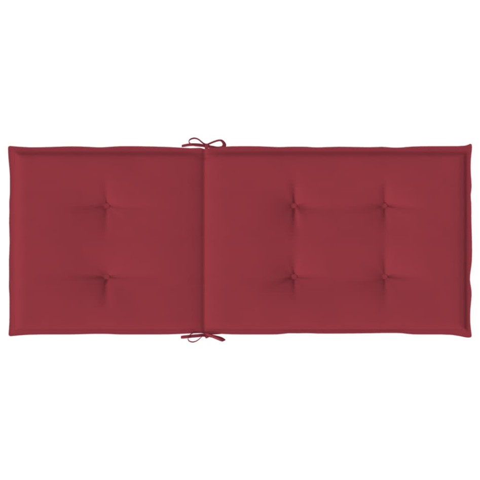 Cojín silla de jardín respaldo alto 4 uds tela rojo 120x50x3
