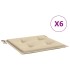 Cojines de silla de jardín 6 uds tela Oxford beige 50x50x3