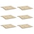 Cojines de silla de jardín 6 uds tela Oxford beige 50x50x3