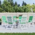 Cojín silla de jardín respaldo alto 6 uds tela verde