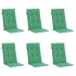 Cojín silla de jardín respaldo alto 6 uds tela verde