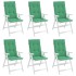 Cojín silla de jardín respaldo alto 6 uds tela verde