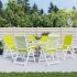 Cojín silla de jardín respaldo alto 6 uds tela verde