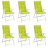 Cojín silla de jardín respaldo alto 6 uds tela verde