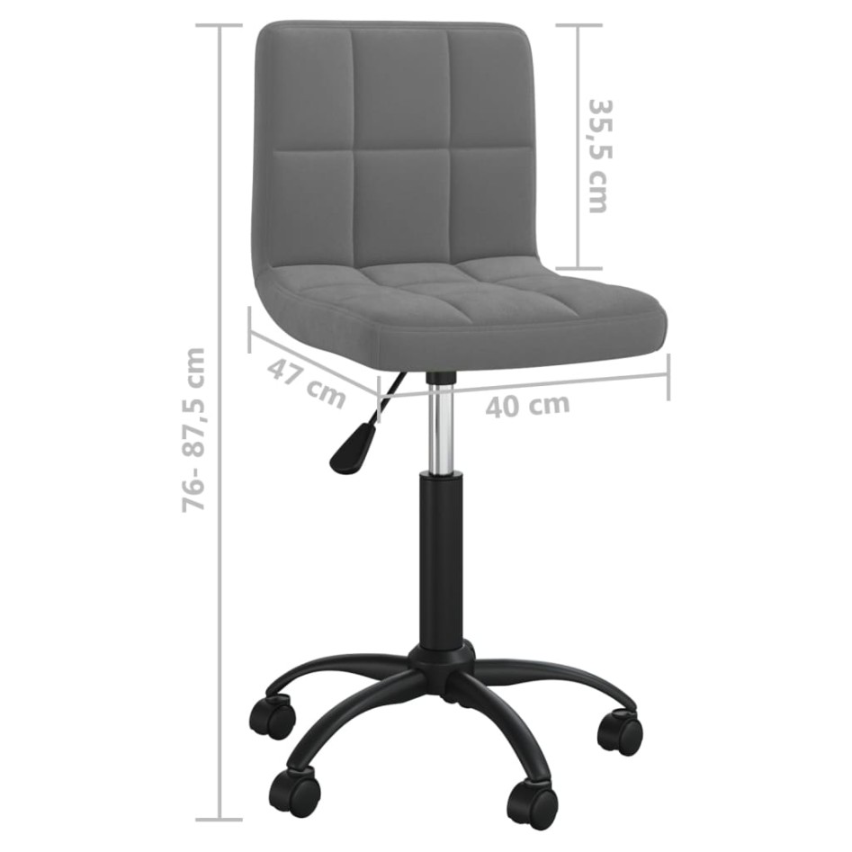 Silla de oficina giratoria de terciopelo gris