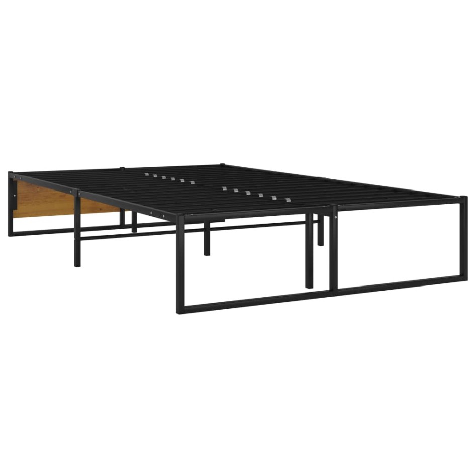 Estructura de cama de metal negra 120x200