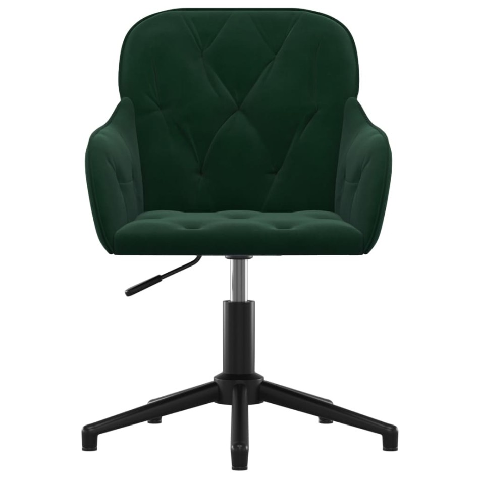 Silla de oficina giratoria de terciopelo verde