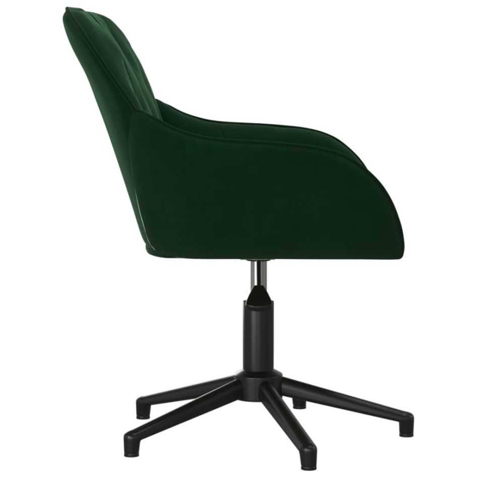 Silla de oficina giratoria de terciopelo verde