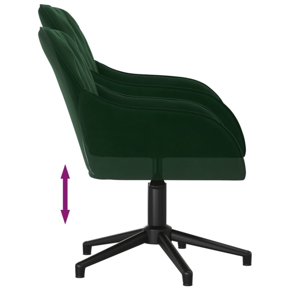 Silla de oficina giratoria de terciopelo verde