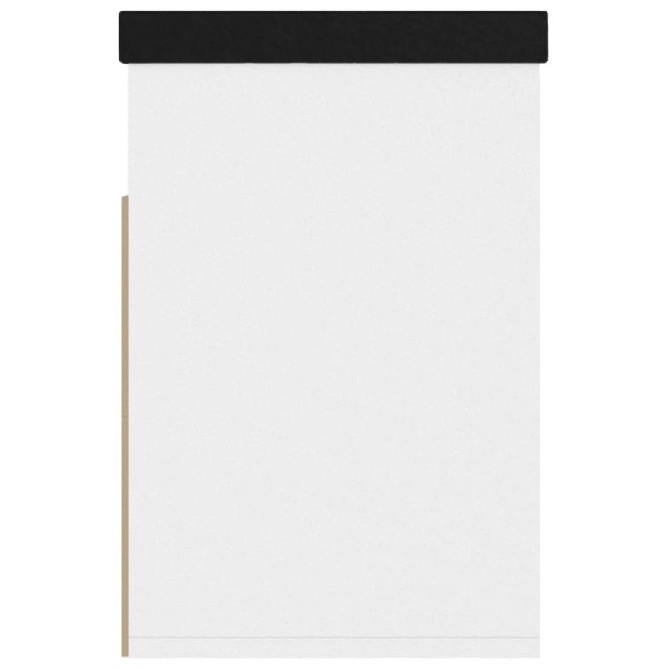 Banco zapatero con cojín madera ingeniería blanco 80x30x47